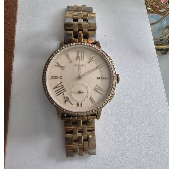 Fossil Q Hybrid Virginia Rose Gold-Tone Stainless Steel Smartwatch FTW1106 - Picture 2 of 8